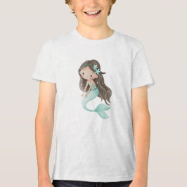 Mint Star Mermaid Watercolor トライブレンドTシャツ