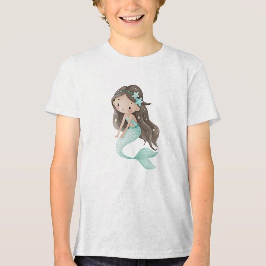 Mint Star Mermaid Watercolor トライブレンドＴシャツ (正面)