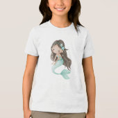 Mint Star Mermaid Watercolor トライブレンドＴシャツ (正面)