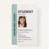 Mint Stripe Homeschool Student ID Badge バッジ (正面)