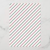 Mint Striped Frame Red White Green and Real 箔シーズンカード (裏面)