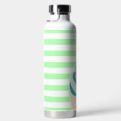 Mint Swirl Ice Cream Striped Personalised ウォーターボトル (右面)