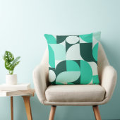 Mint Teal Geometric Composition クッション (椅子)