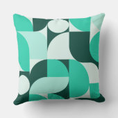 Mint Teal Geometric Composition クッション (裏面)
