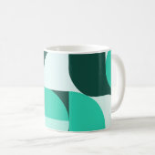 Mint Teal Geometric Composition コーヒーマグカップ (正面右)