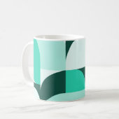 Mint Teal Geometric Composition コーヒーマグカップ (正面左)