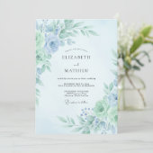 Mint Teal Refreshing Botanical Wedding 招待状 (スタンド正面)
