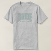 Mint Tiny Floral BRIDE 婚約  Tシャツ (デザイン正面)
