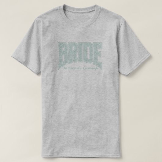 Mint Tiny Floral BRIDE 婚約  Tシャツ (デザイン正面)