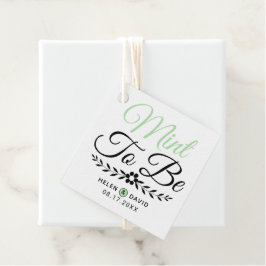 Mint to be blackタイポグラフィと花結婚の フェイバータグ