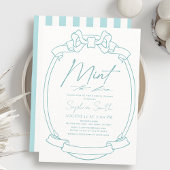 Mint To Be Bow/リボンフレームブライダルシャワー 招待状
