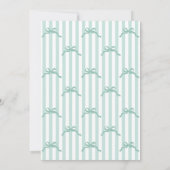 Mint To Be Bow Stripes Bridal Shower 招待状 (裏面)