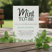 Mint to Be Mint Leaf Bridal Shower 招待状