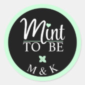 Mint to Be Monogram Wedding Bridal Shower ラウンドシール (正面)