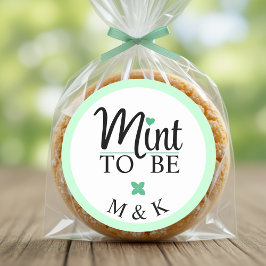 Mint to Be Monogram Wedding Bridal Shower ラウンドシール