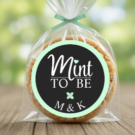 Mint to Be Monogram Wedding Bridal Shower ラウンドシール