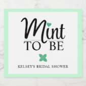 Mint to Be Wedding Bridal Shower スパークリングワインラベル (シングルラベル)