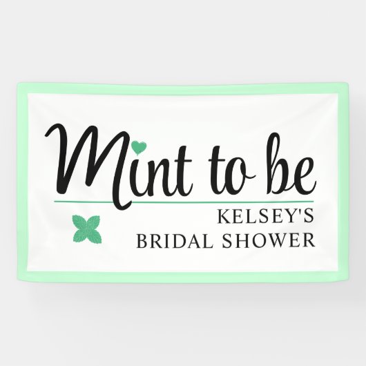 Mint to Be Wedding Bridal Shower 横断幕 (横)