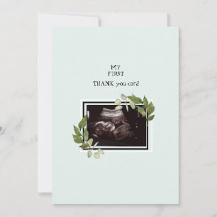 Mint Ultrasound Photo Thank YouベビーPoint of View サンキューカード