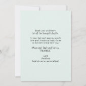 Mint Ultrasound Photo Thank YouベビーPoint of View サンキューカード (裏面)