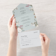 Mint Vintage Floral Elegant Wedding