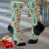 Mint  Whimsical Christmas Gingerbread Girl Nurse  ソックス