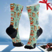 Mint  Whimsical Christmas Gingerbread Girl Nurse  ソックス