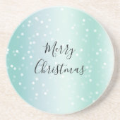 Mint White Bokeh Dots Celebration コースター (正面)