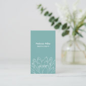 Mint white lilypad flower illustration elegant 名刺 (スタンド正面)