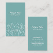 Mint white lilypad flower illustration elegant 名刺 (正面/裏面)