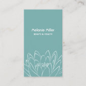 Mint white lilypad flower illustration elegant 名刺 (正面)