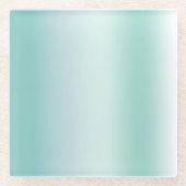 Mint White Stripes ガラスコースター (正面)
