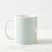 Mint White Yellow Pink Teal Butterfly コーヒーマグカップ (左)