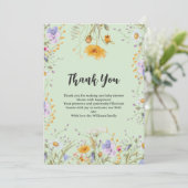 Mint wildflower floral Thank You Baby Shower  サンキューカード (スタンド正面)