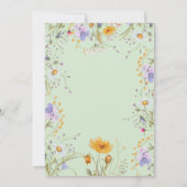 Mint wildflower floral Thank You Baby Shower  サンキューカード (裏面)