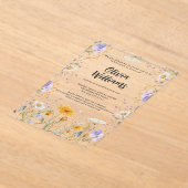 Mint wildflower spring floral Baby Shower  アクリル招待状 (レイダウン)