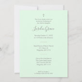 Mint Wildflowers Silver Photo Naming Ceremony ノートカード (裏面)