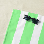 Mint with White Stripe Towel with Your Name ビーチタオル (インサイチュ)