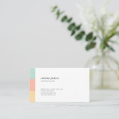 Mint yellow white minimal elegant feminine card 名刺 (スタンド正面)