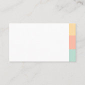 Mint yellow white minimal elegant feminine card 名刺 (裏面)