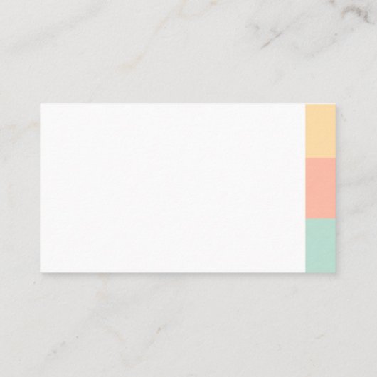 Mint yellow white minimal elegant feminine card 名刺 (裏面)