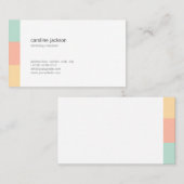 Mint yellow white minimal elegant feminine card 名刺 (正面/裏面)