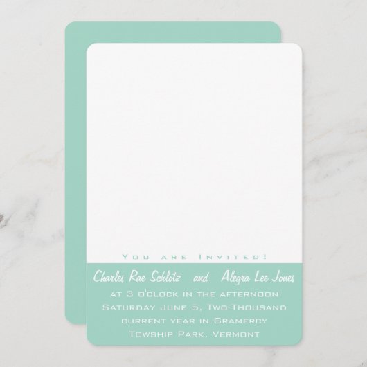 Mint Your Photo結婚式招待状 招待状 (正面/裏面)