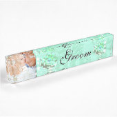 Mint Your Photo Groom's Succulent 結婚's デスクネームプレート