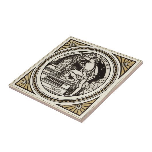 Minton Shakespeare Romeo & Juliet Tile 1870s Repro タイル (側面)
