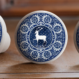 Mintons Deer Antler British Royal Blue Victorian セラミックノブ