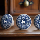 Mintons Deer Antler British Royal Blue Victorian セラミックノブ