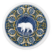 Mintons Grizzly Bear Blue Yellow Victorian セラミックノブ (正面)