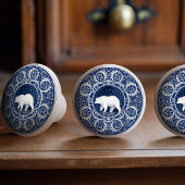 Mintons Grizzly Bear British Royal Blue Victorian セラミックノブ