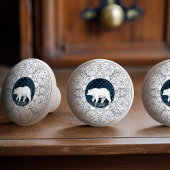 Mintons Grizzly Bear British Royal Blue Victorian セラミックノブ